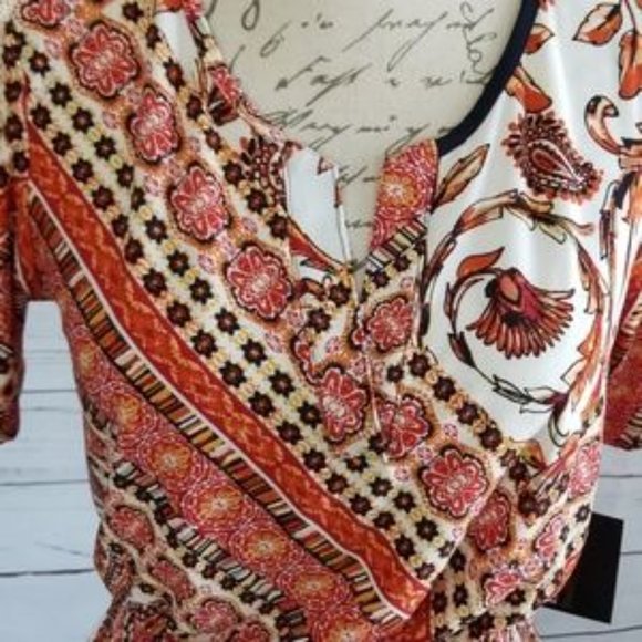 NWT Enfocus Studio Orange Paisley Dress - Picture 3 of 5